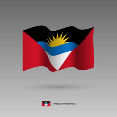 Antigua and Barbuda flag. Official colors and proportion correctly. High detailed vector illustration. 3d and isometry. EPS10