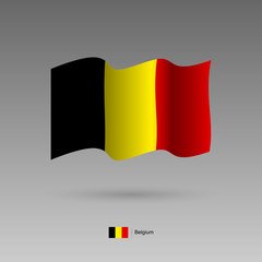 Belgium flag. Official colors and proportion correctly. High detailed vector illustration. 3d and isometry. EPS10