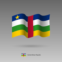 Central African Republic flag. Official colors and proportion correctly. High detailed vector illustration. 3d and isometry. EPS10