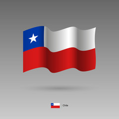 Chile flag. Official colors and proportion correctly. High detailed vector illustration. 3d and isometry. EPS10