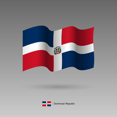 Dominican Republic flag. Official colors and proportion correctly. High detailed vector illustration. 3d and isometry. EPS10