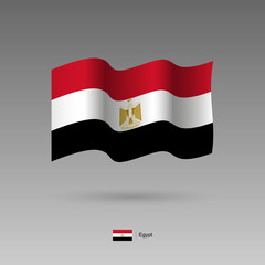Egypt flag. Official colors and proportion correctly. High detailed vector illustration. 3d and isometry. EPS10