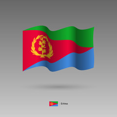 Eritrea flag. Official colors and proportion correctly. High detailed vector illustration. 3d and isometry. EPS10