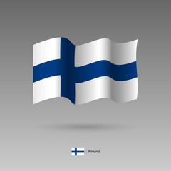 Finland flag. Official colors and proportion correctly. High detailed vector illustration. 3d and isometry. EPS10