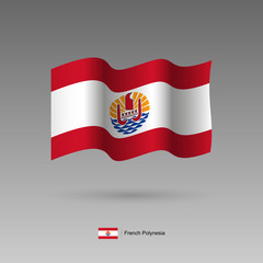 French Polynesia flag. Official colors and proportion correctly. High detailed vector illustration. 3d and isometry. EPS10