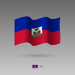 Haiti flag. Official colors and proportion correctly. High detailed vector illustration. 3d and isometry. EPS10