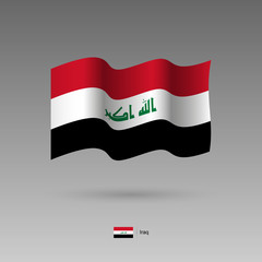 Iraq flag. Official colors and proportion correctly. High detailed vector illustration. 3d and isometry. EPS10