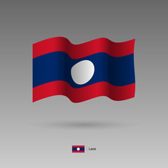 Laos flag. Official colors and proportion correctly. High detailed vector illustration. 3d and isometry. EPS10