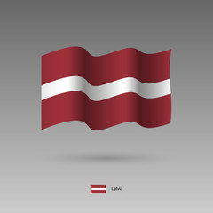 Latvia flag. Official colors and proportion correctly. High detailed vector illustration. 3d and isometry. EPS10