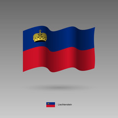 Liechtenstein flag. Official colors and proportion correctly. High detailed vector illustration. 3d and isometry. EPS10