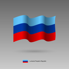 Luhansk People's Republic flag. Official colors and proportion correctly. High detailed vector illustration. 3d and isometry. EPS10