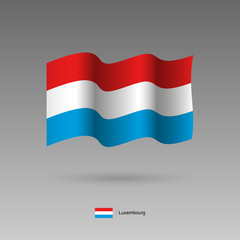 Luxembourg flag. Official colors and proportion correctly. High detailed vector illustration. 3d and isometry. EPS10