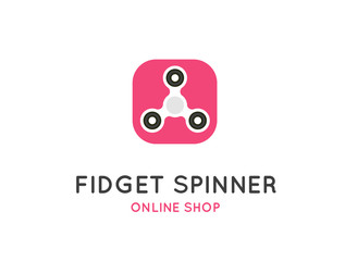 Fidget spinner flat illustration logo