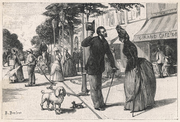 Doffing the Hat (19th century). Date: 1887 - obrazy, fototapety, plakaty