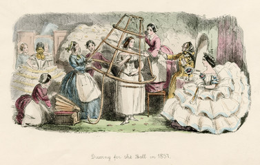 Dressing in 1857. Date: 1857