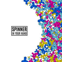 Hand Spinner vector bright template isolated on white background. Stress relief toy in your hand