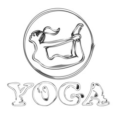 Young flexible woman with a thin waist practicing yoga. You can use it as a logo for group sessions, for a yoga studio or class of meditation. Add to cart Vector Image