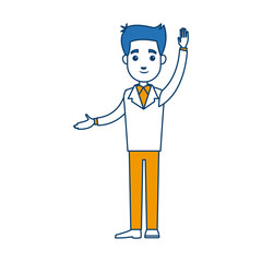 cartoon man standing character business people
