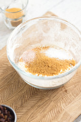 MIxing baking ingredients in a bowl
