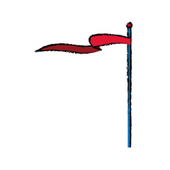 circus red flag pole waving vector illustration