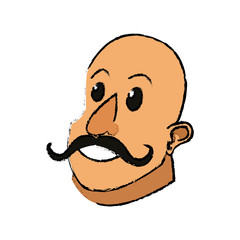 circus strong man mustache muscle vector illustration