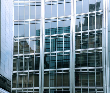 Reflection glass facade building
