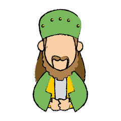 cartoon man of orient christian design vector illustration