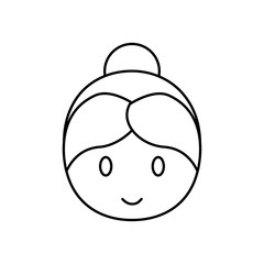 cartoon girl face icon
