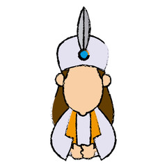cute cartoon wise king manger character vector illustration