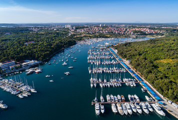 Aerial view of the Marina in Pula, Croatia