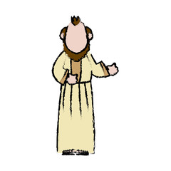 man epiphany manger character design vector illustration