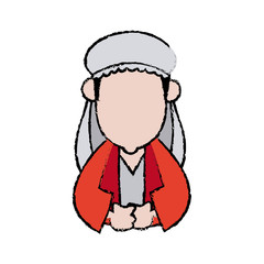 cartoon man of orient christian design vector illustration