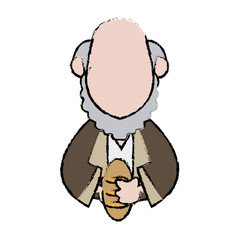 cartoon man of orient christian design vector illustration