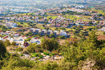 Fototapeta na wymiar panoramic view of the village in Cyprus.