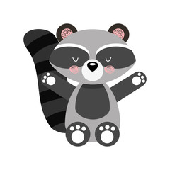 Animal raccoon cartoon icon vector illustration design graphic