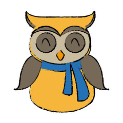 christmas owl character bird funny vector illustration