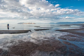 Wandcirkels aluminium Great Salt Lake, Utah © forcdan