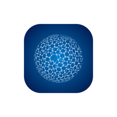 Vector modern techology icon on white background. global world backdrop.