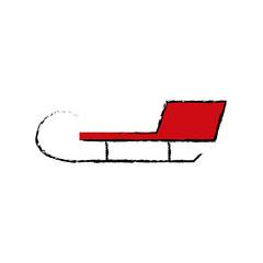 christmas santa sleigh red sledge vector illustration