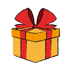 christmas gift box bow ribbon decoration celebration vector illustration