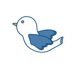 dove icon over white background vector illustration
