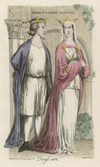 Fototapeta na wymiar King Henry I and Queen Matilda