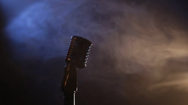 Microphone in clouds of smoke