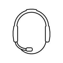 man with headset icon over white background customer service concept vector illustration