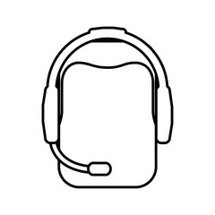 man with headset icon over white background customer service concept vector illustration