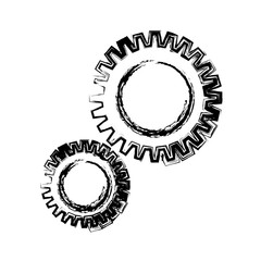 gears wheels icon over white background vector illustration