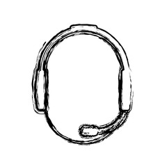 man with headset icon over white background customer service vector illustration