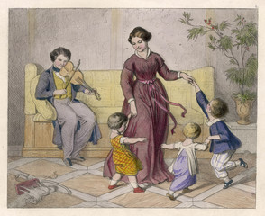 German Family at Play. Date: 1852