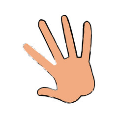 hand human showing five finger vector illustraton