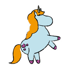 cute fantasy unicorn character fairytale vector illustration